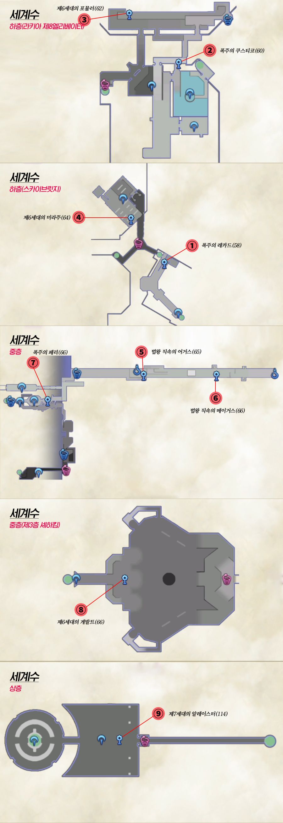 제노블레이드 크로니클스 2 : 유니크 몬스터 위치 (세계수)