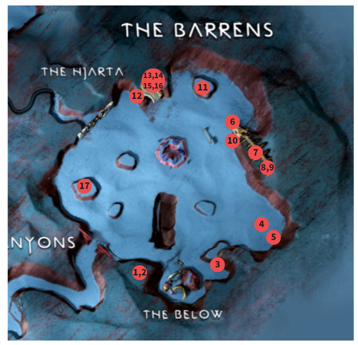 갓 오브 워 라그나로크 / 대황야 공략 및 지도 100%