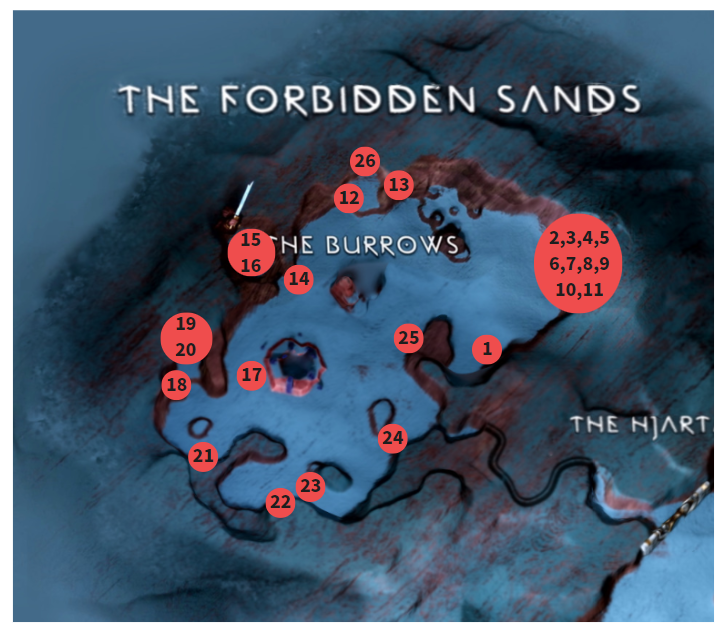 갓 오브 워 라그나로크 / 금지된 사막 공략 및 지도 100%