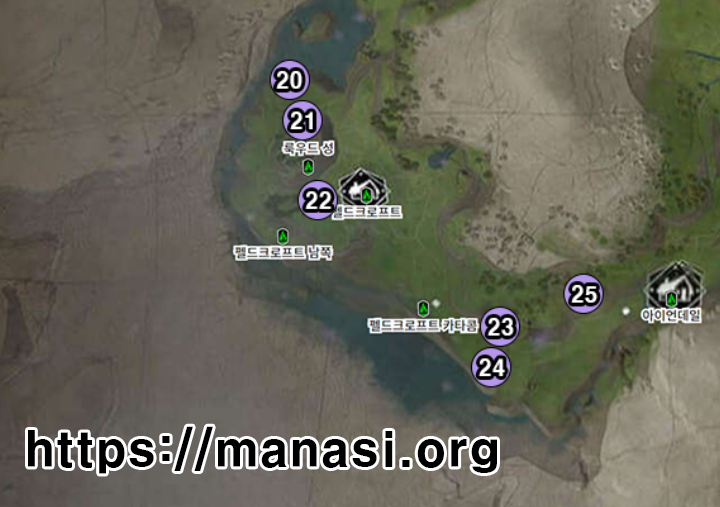 호그와트 레거시 – 캠프 위치 지도 3 ( 호그와트 레거시 지도 )