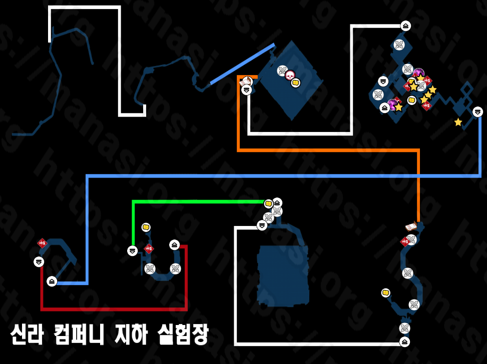 파이널 판타지 7 : 리메이크 – 신라 컴퍼니 지하 실험장 지도 (모든 수집품)