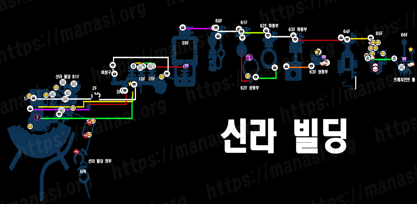 파이널 판타지 7 : 리메이크 – 신라 빌딩 지도 (모든 수집품)