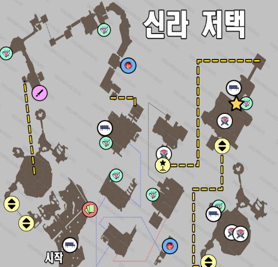 파이널 판타지 7 : 리버스 – 신라 저택 지도