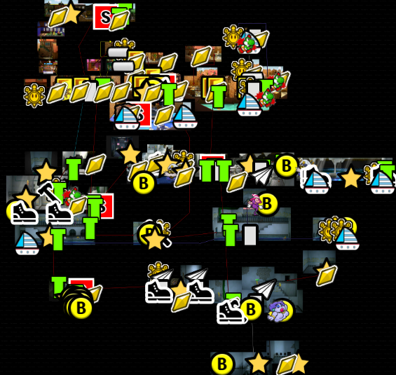 페이퍼 마리오 : 1000년의 문 / 부랑배 타운 ~ 부랑배 타운 지하 지도