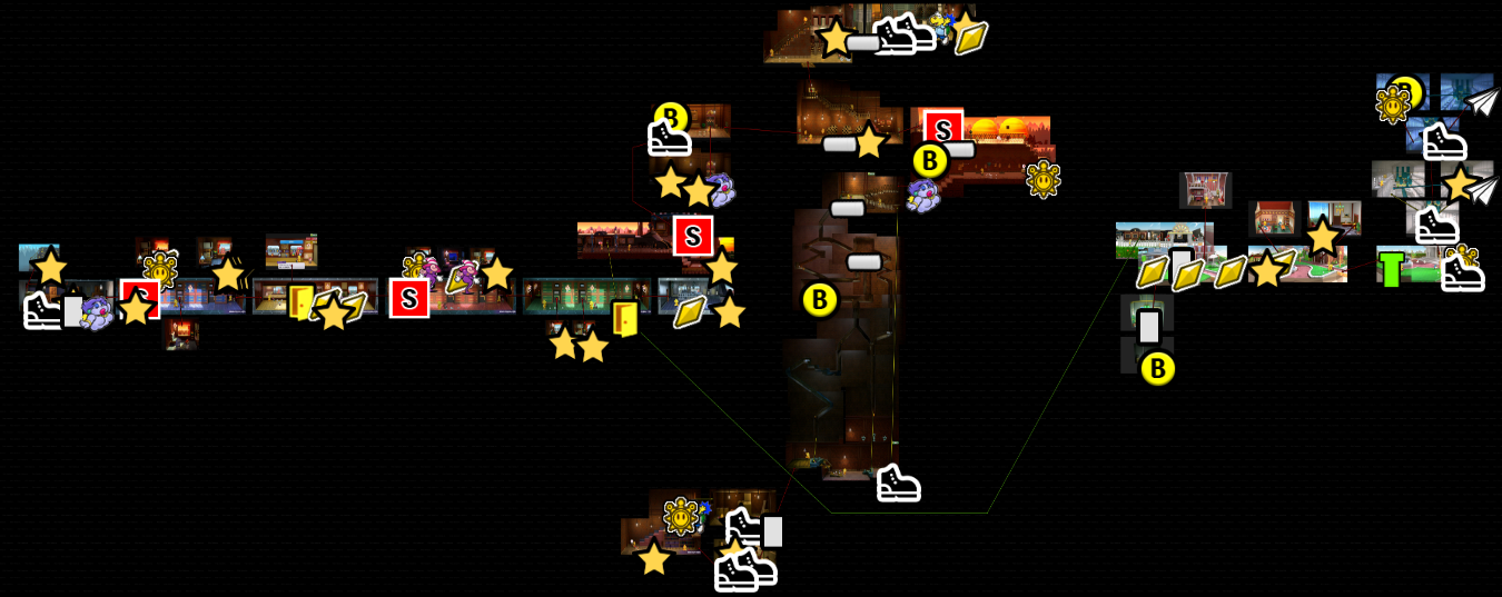 페이퍼 마리오 : 1000년의 문 / 챕터 6 지도 (리치리치 익스프레스 & 리버사이드 역 & 트윙클 힐즈)
