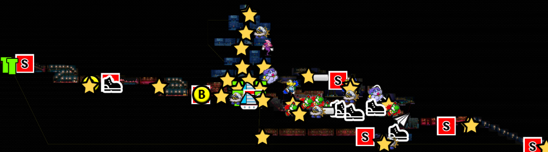 페이퍼 마리오 : 1000년의 문 / 챕터 8 지도 (천년의 문 & 어둠 궁전 & 어둠 궁전 탑)