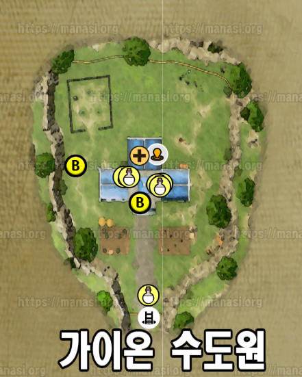 드래곤 퀘스트 7 : 리 이매진드 / 가이온 수도원 지도 (과거)