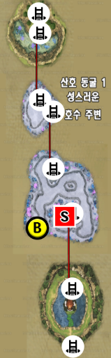 드래곤 퀘스트 7 : 리 이매진드 / 산호 동굴 1 & 성스러운 호수 주변 지도 (과거)