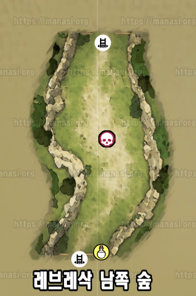 드래곤 퀘스트 7 : 리 이매진드 / 레브레삭 남쪽 숲 지도 (과거)