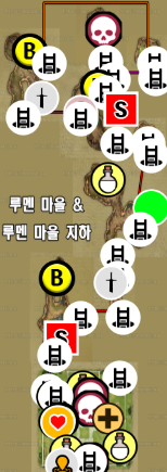 드래곤 퀘스트 7 : 리 이매진드 / 루멘 마을 & 루멘 마을 지하 지도 (과거)
