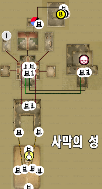 드래곤 퀘스트 7 : 리 이매진드 / 사막의 성 지도 (과거)