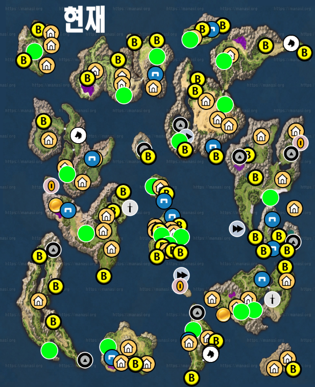 드래곤 퀘스트 7 : 리 이매진드 / 전체 맵 지도 (현재) (수)