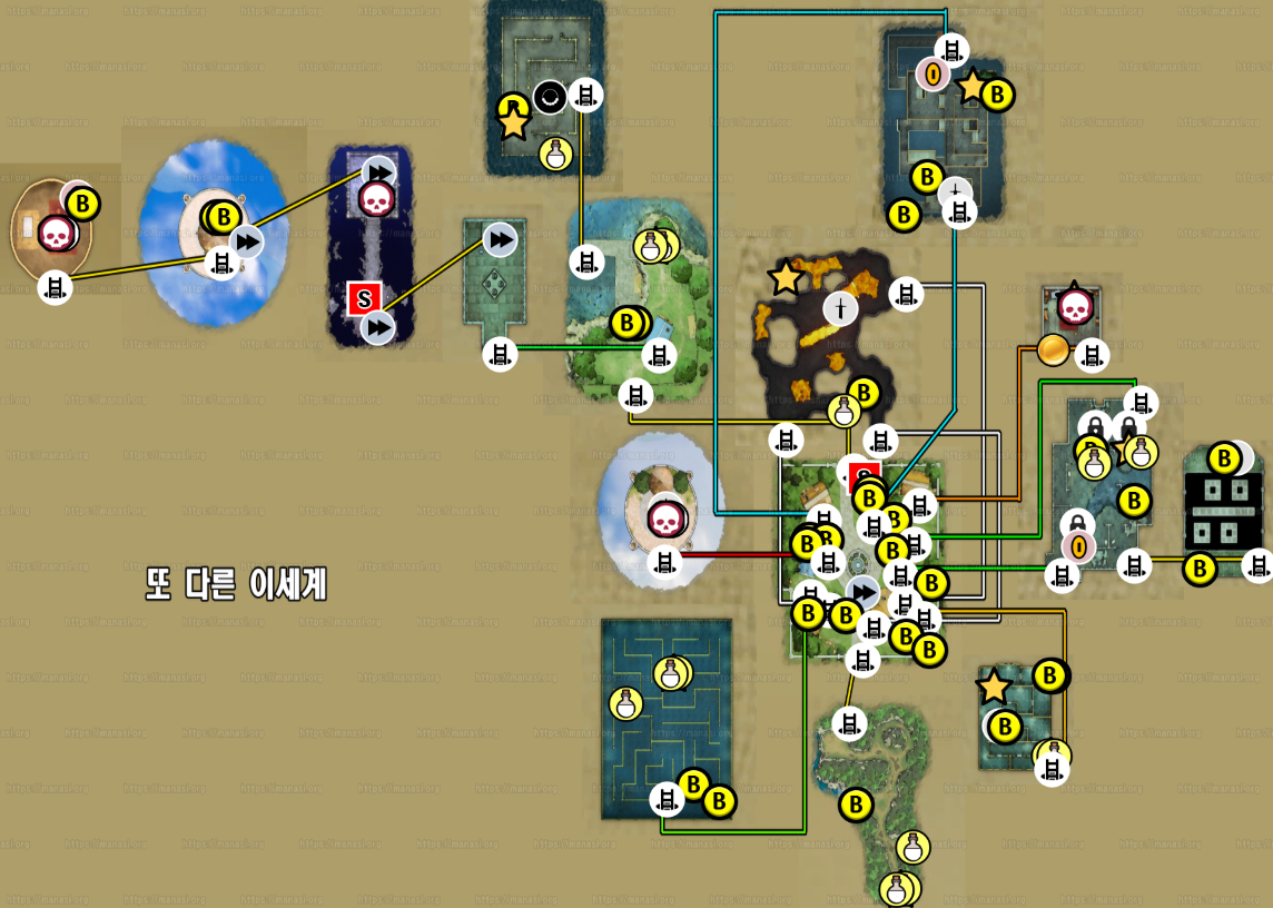 드래곤 퀘스트 7 : 리 이매진드 / 또 다른 이세계 지도 (현재)